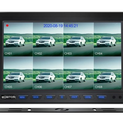 Split screen 1 2 3 4 5 6 7 8 channel camera video input monitor CVBS AHD DVR recorder for car truck use VCAN1738