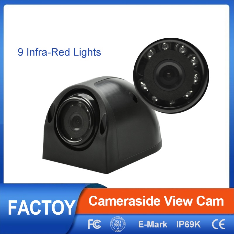 4Caméra de recul pour stationnement, vue arrière latérale, broches 9LED, pour camion, Bus, moniteur de véhicule, caméra de vue latérale 12V IP69K 14 1 2