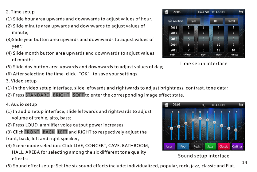 14 Applicable touch screen functions