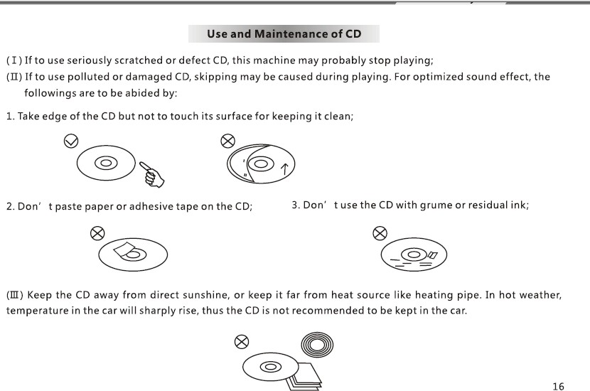 16 Use and Maintenance of CD