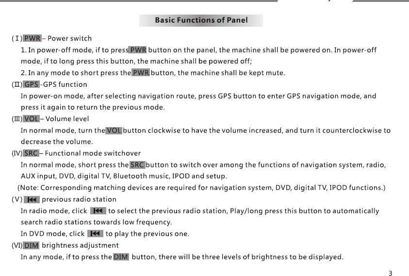 3 basic functions of panel
