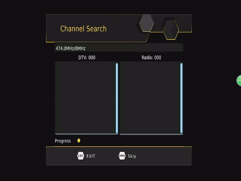 DVB-T265 Channel Auto Search OSD menu