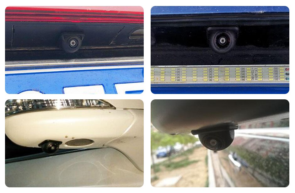 small straw hat rearview camera with 3 switches cuttable cable for parking guideline on/off, horizontal mirror on/off, vertical mirror on/off 22