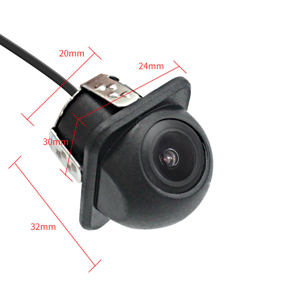small straw hat rearview camera with 3 switches cuttable cable for parking guideline on/off, horizontal mirror on/off, vertical mirror on/off 17