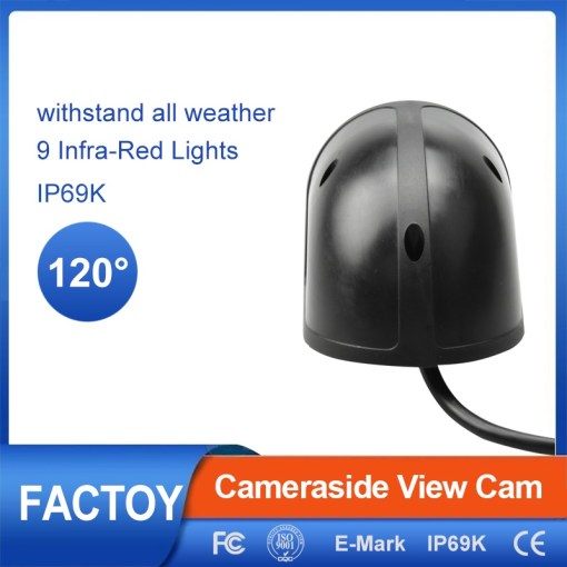 4Caméra de recul pour stationnement, vue arrière latérale, broches 9LED, pour camion, Bus, moniteur de véhicule, caméra de vue latérale 12V IP69K 13 3 2