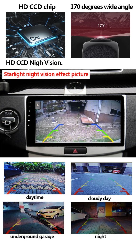 Corolla Camry Corolla Crown RAV4 Forward View Surveillance Image Radar Probe CCD High Definition Camera