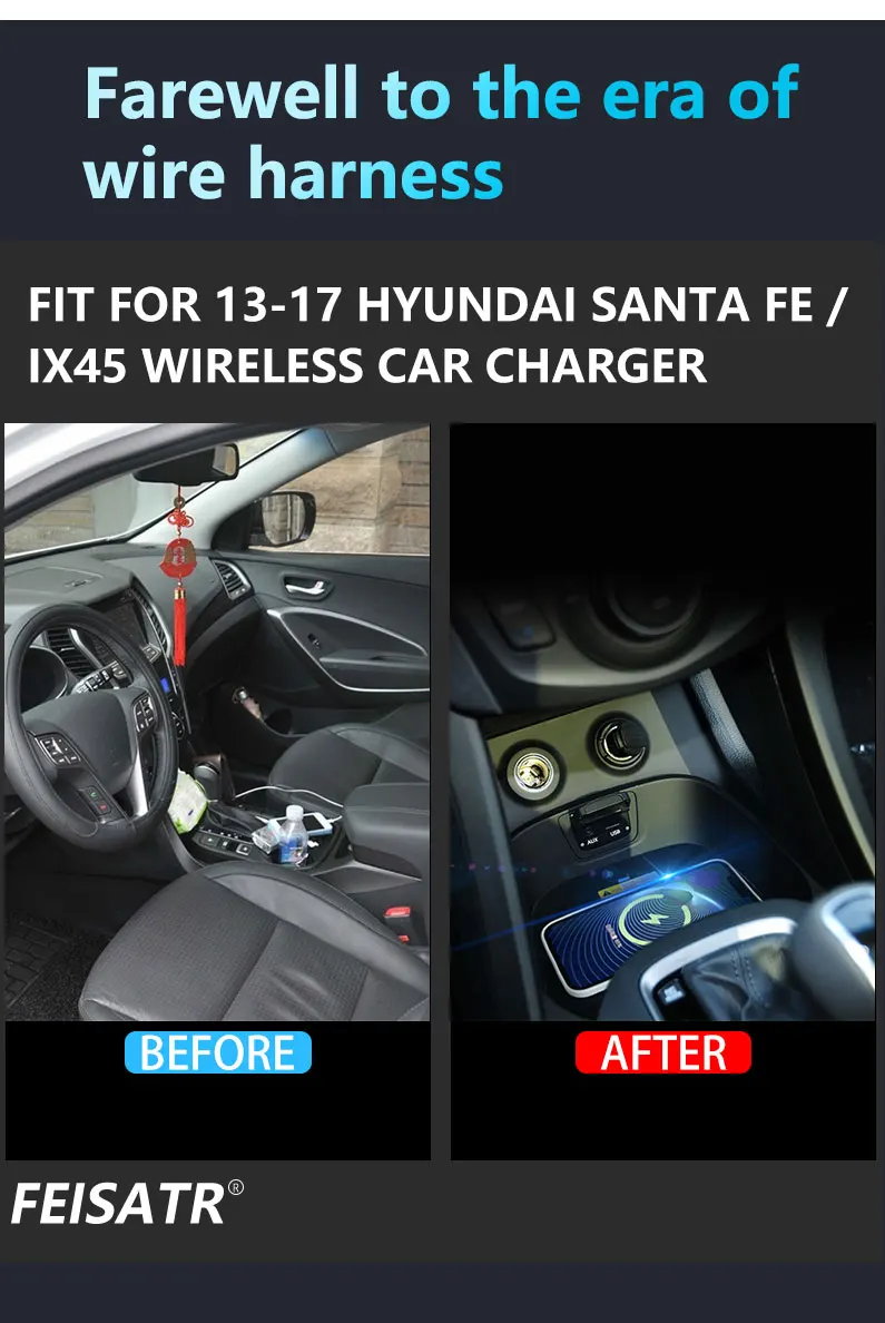 Hyundai Santa Fe 13-17/ IX45 Wireless Charger