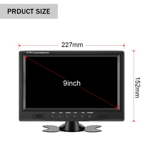 9 inch TFT LCD Split Screen Quad Monitor Security Surveillance Car Headrest Rear View Monitor Parking Rear view Camera System 9 9 inch TFT LCD Split Screen Quad Monitor Security Surveillance Car Headrest Rear View Monitor Parking 4