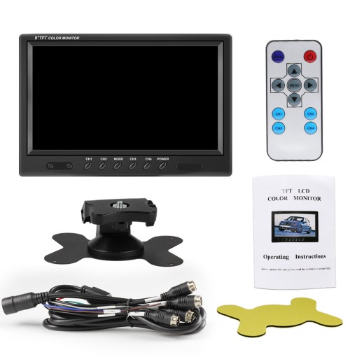 9 inch TFT LCD Split Screen Quad Monitor Security Surveillance Car Headrest Rear View Monitor Parking Rear view Camera System 10 9 inch TFT LCD Split Screen Quad Monitor Security Surveillance Car Headrest Rear View Monitor Parking 5