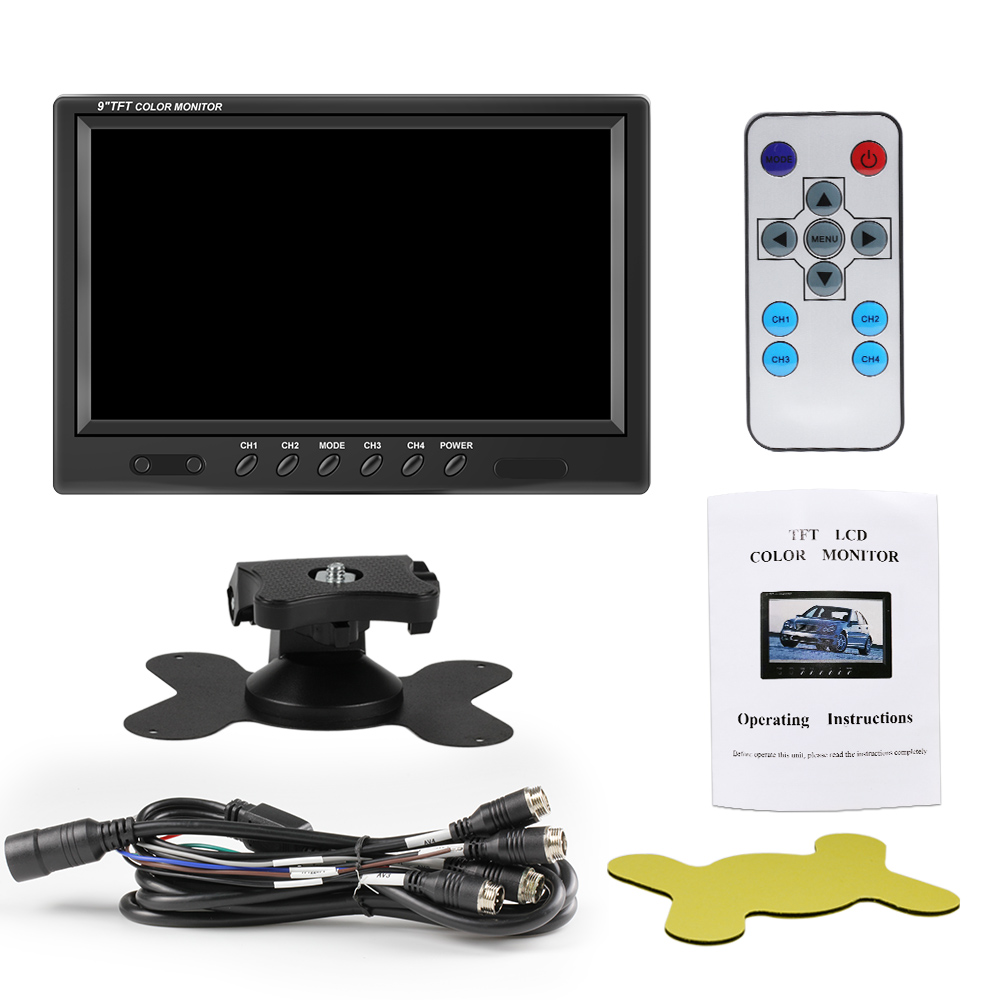9 inch TFT LCD Split Screen Quad Monitor Security Surveillance Car Headrest Rear View Monitor Parking Rear view Camera System 6 9 inch TFT LCD Split Screen Quad Monitor Security Surveillance Car Headrest Rear View Monitor Parking Rear view Camera System - Image 5
