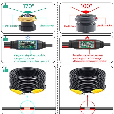 AHD 1080P 170° Fisheye Lens LED Van Brake Light Car Rear View Reverse Backup Camera For Volkswagen VW Caddy Panel Life 2003-2019 11 AHD 1080P 170 Fisheye Lens LED Van Brake Light Car Rear View Reverse Backup Camera For 4