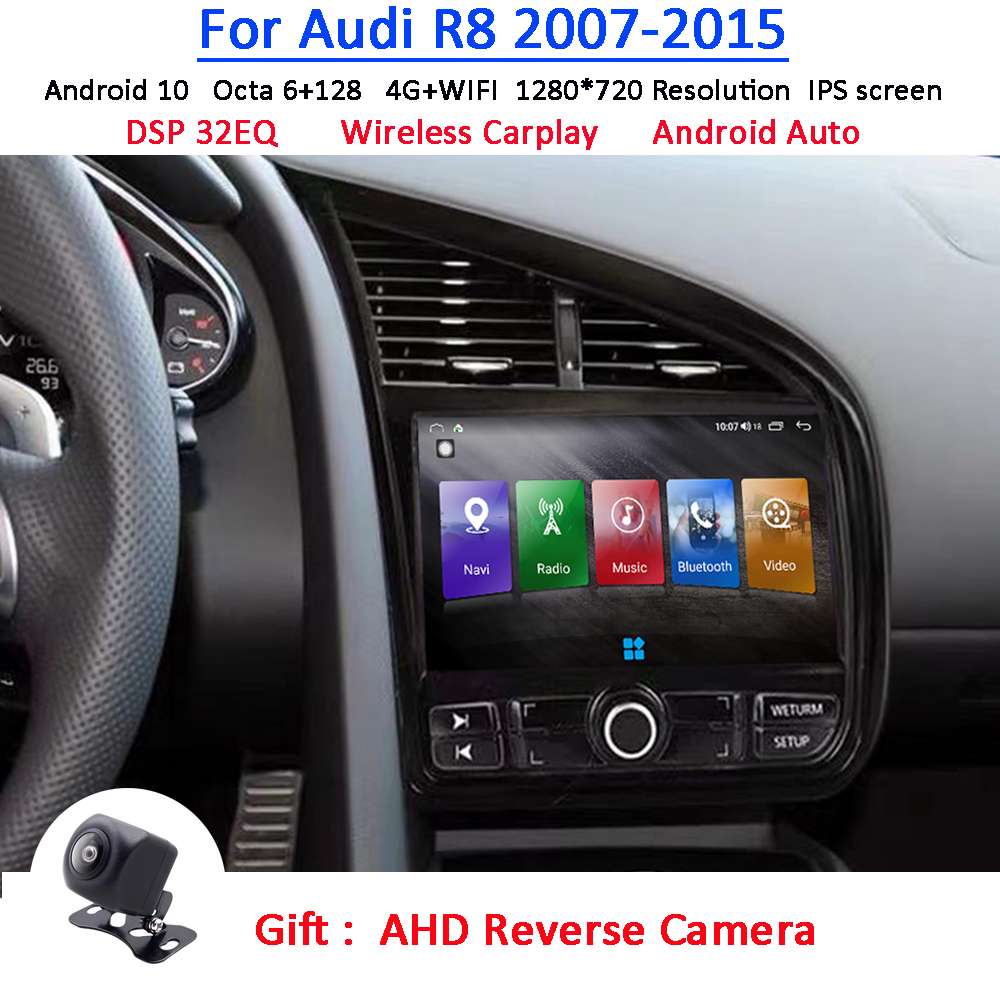 For Audi R8 2007-2015 Android 11 Car Radio Multimedia Auto Recorder GPS Navigation Stereo Carplay Intelligent Audio System 3 For Audi R8 2007-2015 Android 11 Car Radio Multimedia Auto Recorder GPS Navigation Stereo Carplay Intelligent Audio System