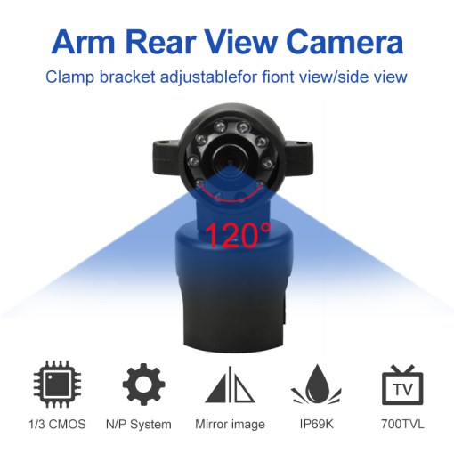 COCVES Arm Rear View Camera Front and Rear Car Camera IP69K Mini Backup Camera Vehicle Truck 4