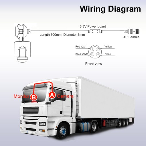 COCVES Arm Rear View Camera Front and Rear Car Camera IP69K Mini Backup Camera Vehicle Truck 5