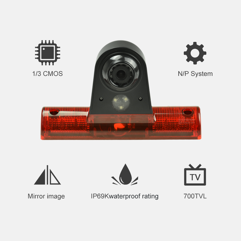 HDCaméra de feu Stop de vue arrière HD pour voiture, pour fourgonnettes universelles, caméra de recul à Vision nocturne avec lumière IR HD Car Stop Light Rear View Brake Light Camera For Universal Vans Night Vision Reversing Camera With IR Light – Image 4