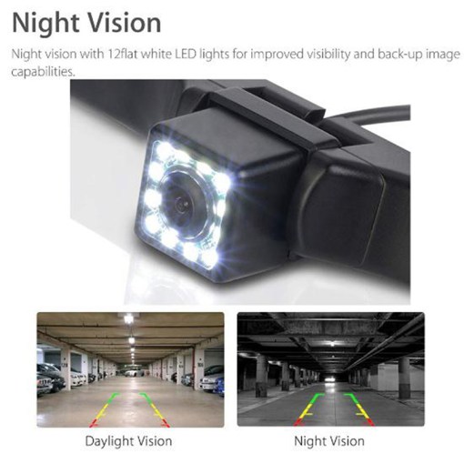 Car Rear View Camera Waterproof HD Plate Frame Parktronic Reverse 12 LED Night Vision Backup Camera 1