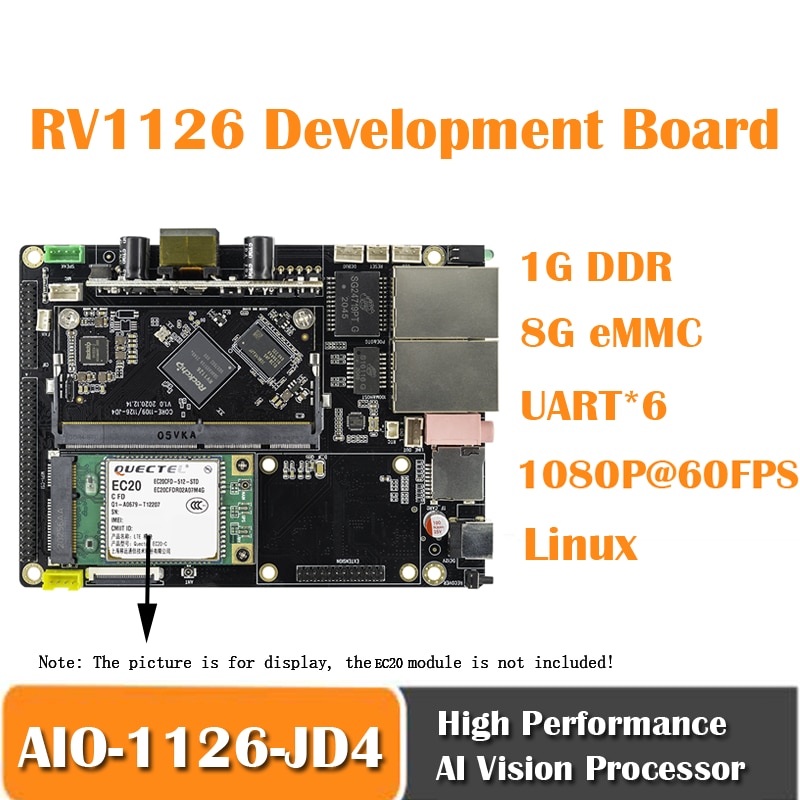 Carte centrale de vision AI haute performance Core-1126-JD4, Mini-ordinateur RV1126; Mini-ordinateur; Ordinateur de bureau, 1Go DDR 8 Go eMMC 3 Core-1126-JD4 High-Performance AI Vision Core Board, RV1126 Mini PC; Mini Computer; Desktop Computer, 1GB DDR 8GB eMMC