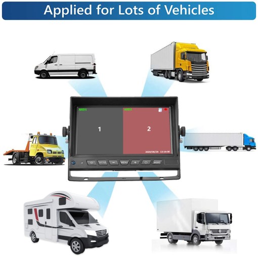 1920x1080P HD AHD Truck Camera DVR Monitor Kit 7" 2 Split Screen Reverse Backup Recorder System Parking Camera For Trucks