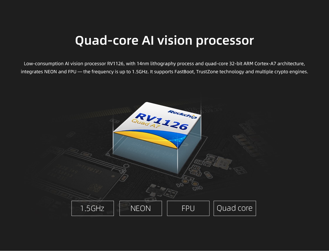 Carte centrale de vision AI haute performance Core-1126-JD4, Mini-ordinateur RV1126; Mini-ordinateur; Ordinateur de bureau, 1Go DDR 8 Go eMMC 11 H4437e2f4b5104697927270918706b57bS