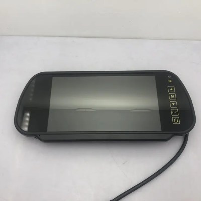 7 Inch Car Mirror Monitor Touch Button Auto Vehicle Parking Rear View Reverse HD Two inputs, install at original mirror RVM-702
