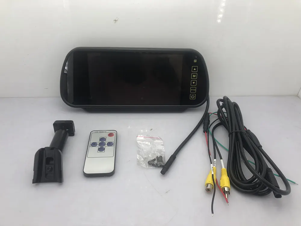 7 Inch Car Mirror Monitor Touch Button Auto Vehicle Parking Rear View Reverse HD Two inputs, install at original mirror RVM-702 18 RVM 702 6
