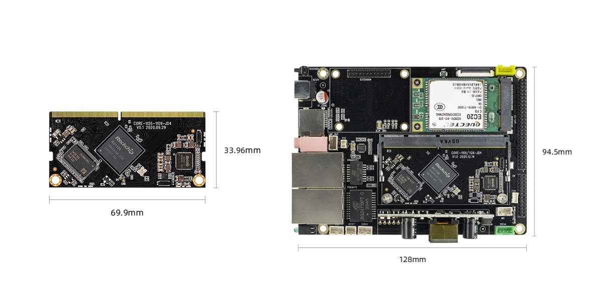 Core-1126-JD4 NPU 2.0Tops Rockchip RV1126 integrates NEON and FPU RISC-V MCU 1GB / 2GB DDR4 supports Buildroot QT OS 21 S1cda09f3cd234522b51ce3316bea5b4aw