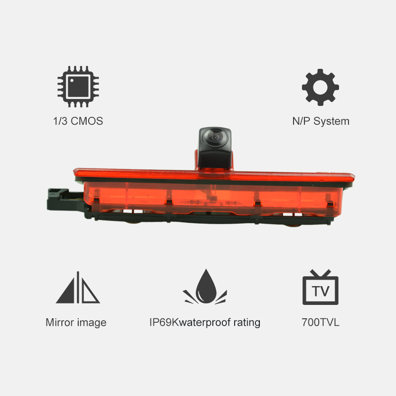 Caméra de feu stop à Vision nocturne IR, troisième caméra de feu stop pour Volkswagen Caddy, caméra de sauvegarde étanche pour moniteur 14 S1daff58652c04703877659a9b940a84ak
