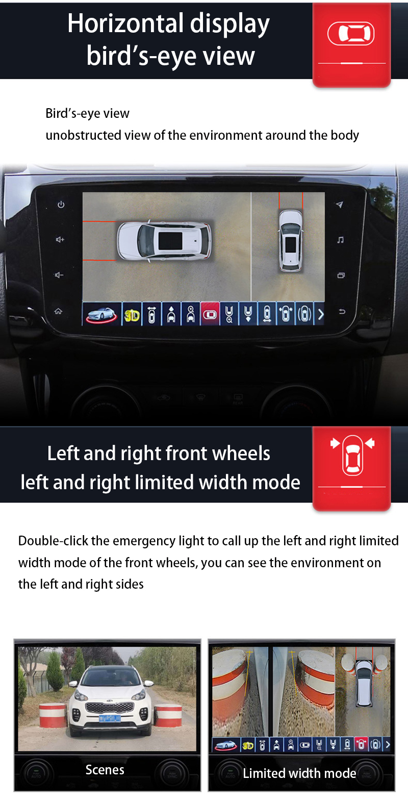 Gravador de condução com visualização 3D da câmera do carro 360 Sistema de imagem panorâmica que inverte a monitoração do estacionamento impermeável à prova de choque 15 S47ce54157c15491483478339802735fdk