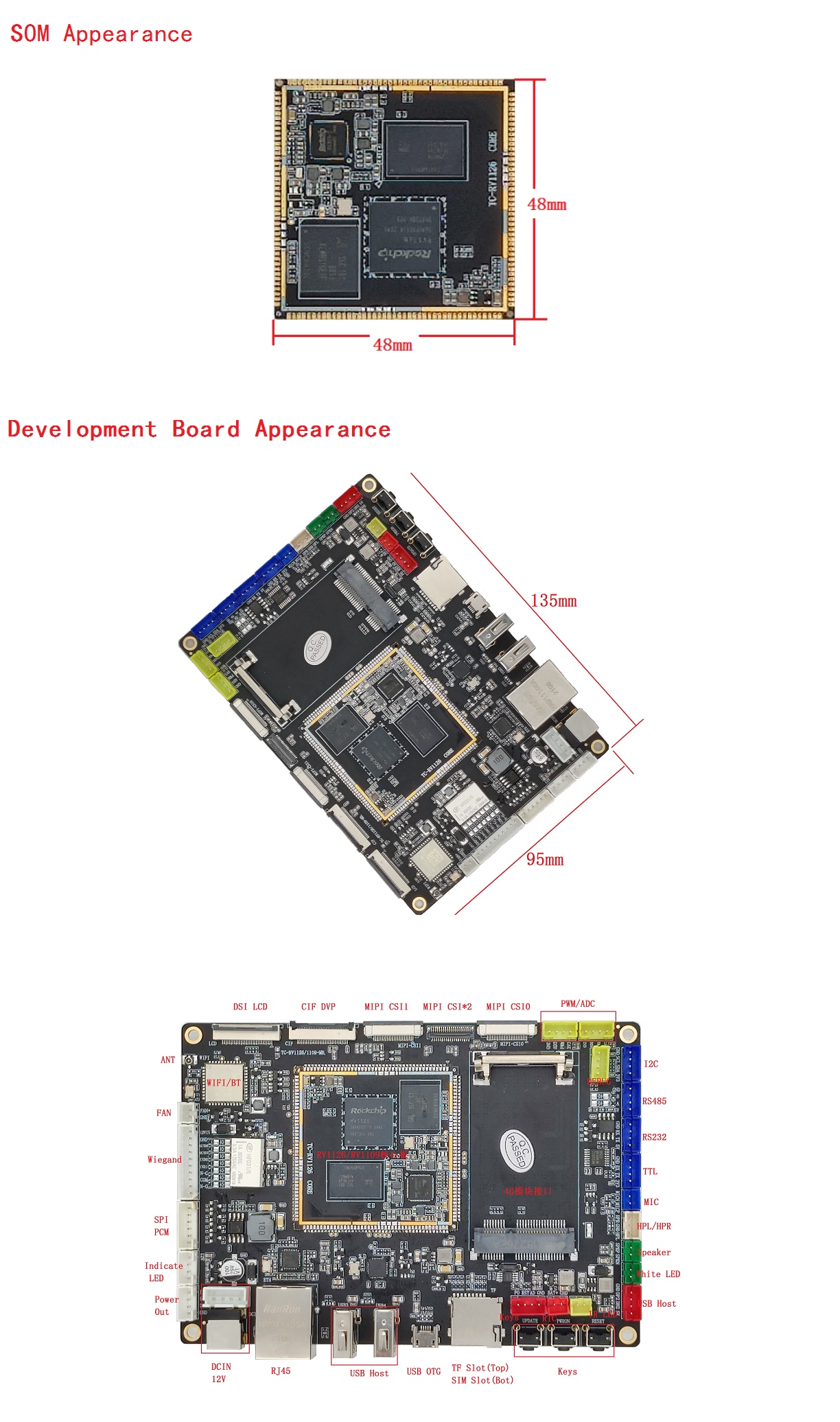 Kits de développement de trous de tampon Thinkcore TC Rockchip RV1126/ RV1109 Quad-core ARM Cortex-A732-bit 2.0 Tops NPU prend en charge Linux 13 Sa4561da51d414c299020b84b41d2fe46n