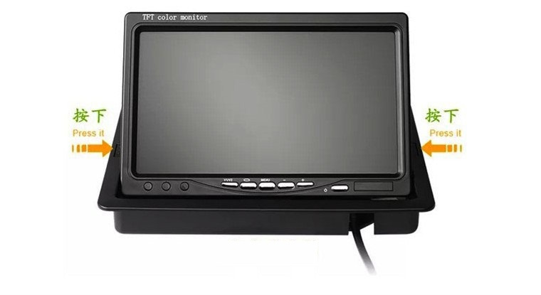 7-inch high display desktop reverse monitoring display 14 7-inch high-definition on-board display desktop reverse monitoring display truck two-way video input reverse image