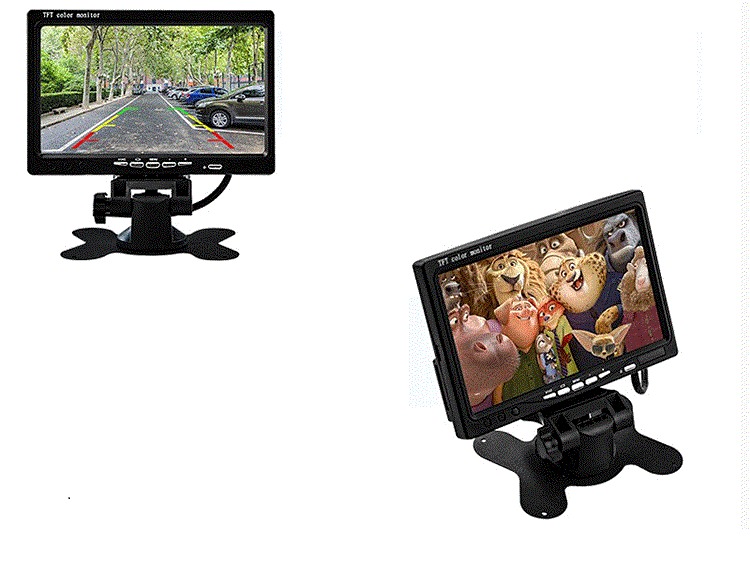 7-inch high display desktop reverse monitoring display 12 7-inch high-definition on-board display desktop reverse monitoring display truck two-way video input reverse image