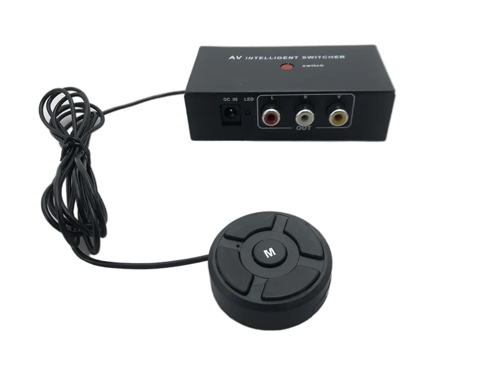 Car audio and video AV converter box 2-in-1-out converter