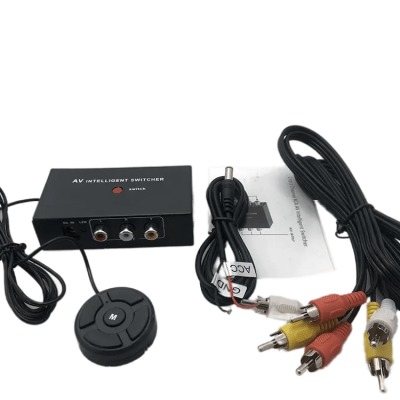 صندوق محول الصوت والفيديو للسيارة 2 في 1 مخرج 9 Car audio and video AV converter box 2-in-1-out converter