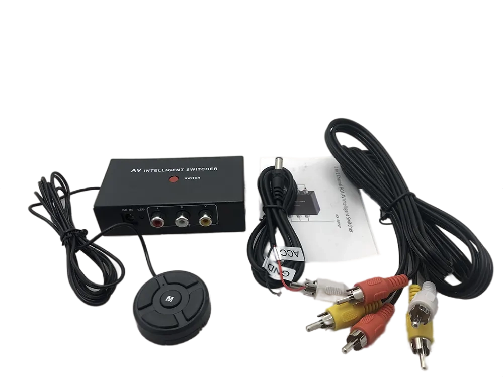 صندوق محول الصوت والفيديو للسيارة 2 في 1 مخرج 6 Car audio and video AV converter box 2-in-1-out converter