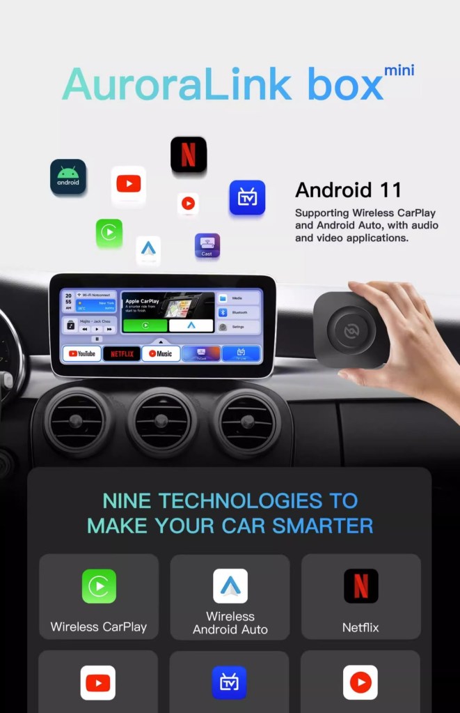 BOX wireless carplay/Android auto in car Android system car box SIM card global passband HDMI